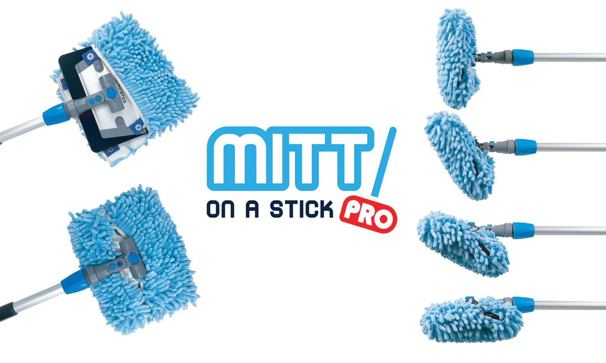 [Mitt on a Stick PRO] Adjustable Wash Tool with a 150cm Angled Pole