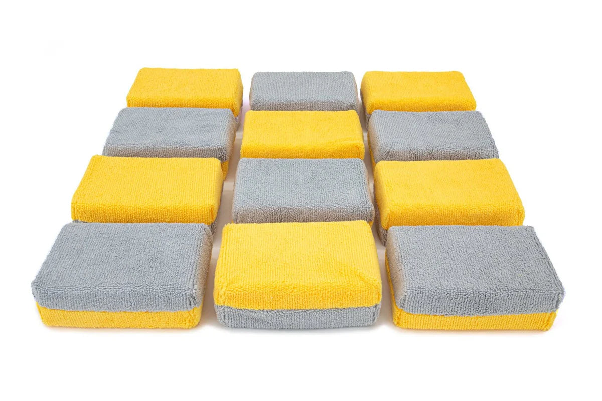 THIN [SAVER APPLICATORS]  Microfibre Ceramic Coating Sponge with Plastic Barrier 12 Pack 70/30 Blend