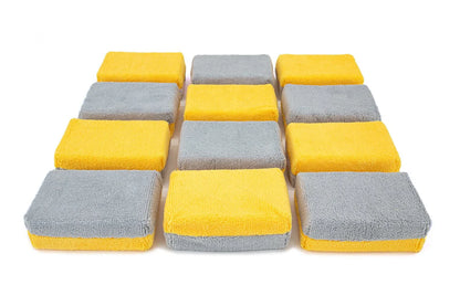 THIN [SAVER APPLICATORS]  Microfibre Ceramic Coating Sponge with Plastic Barrier 12 Pack 70/30 Blend